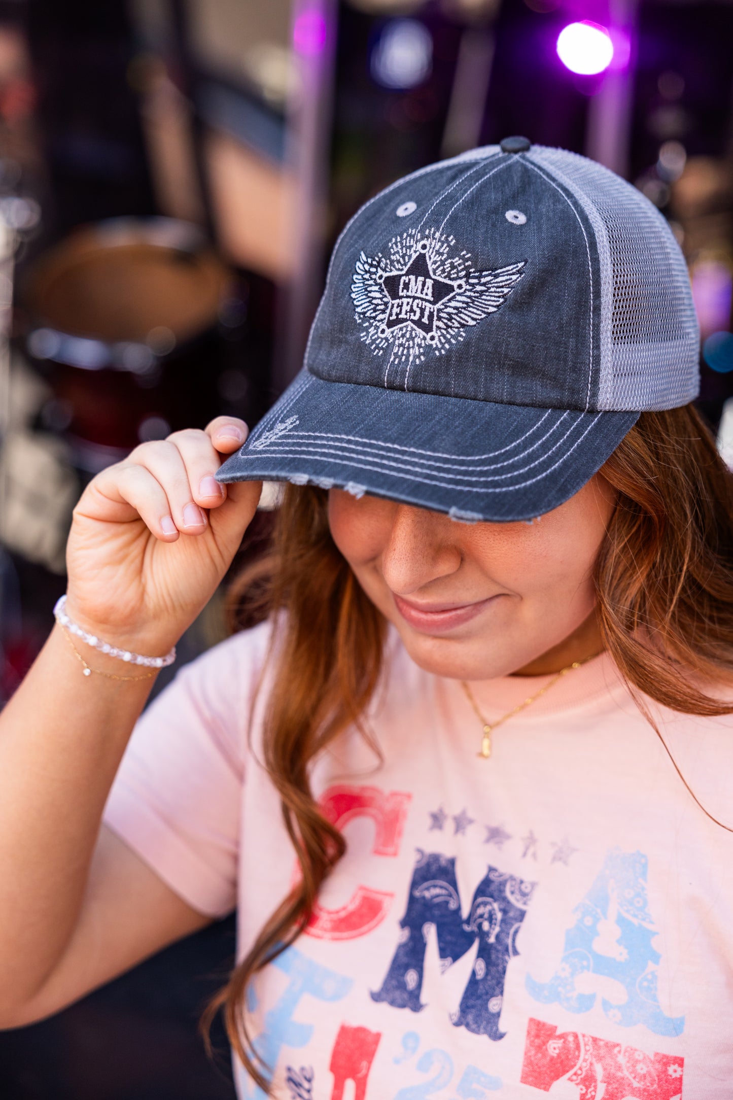 CMA Fest Wings Distress Trucker Hat