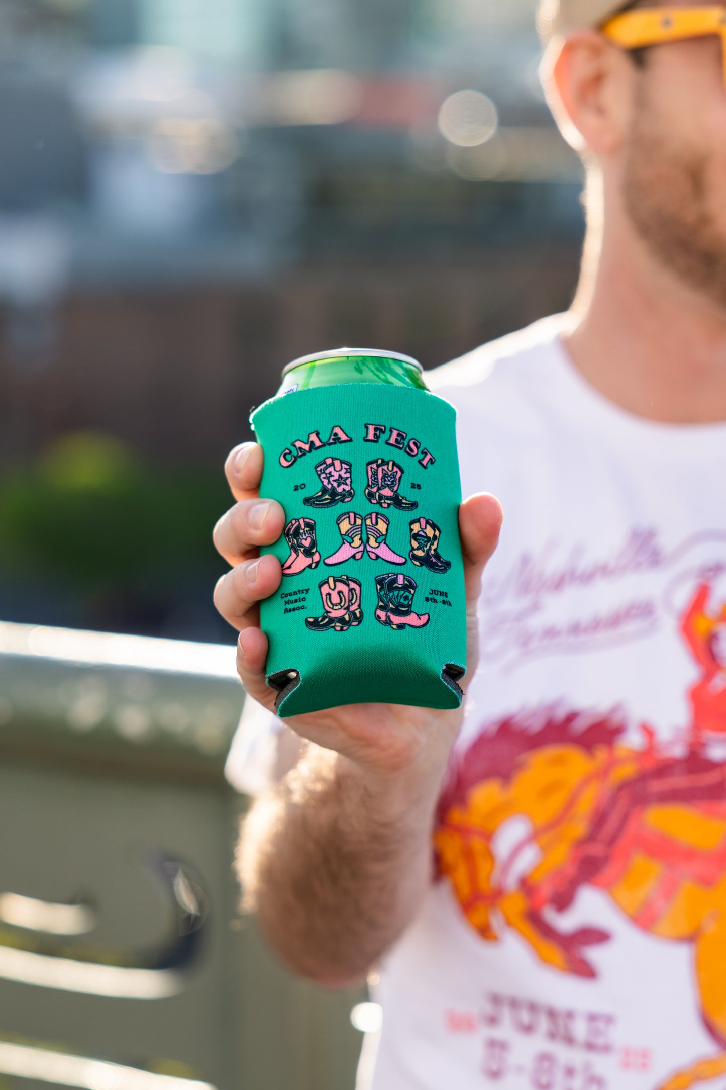 CMA Fest 2025 Boots Green Koozie