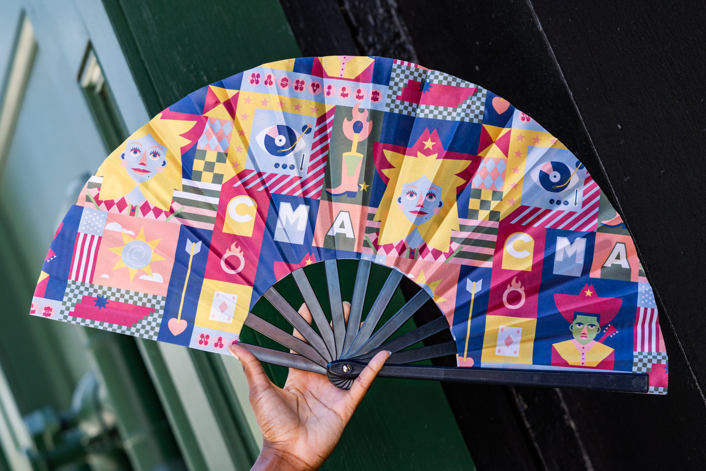 CMA Fest Icons Pattern Hand Fan