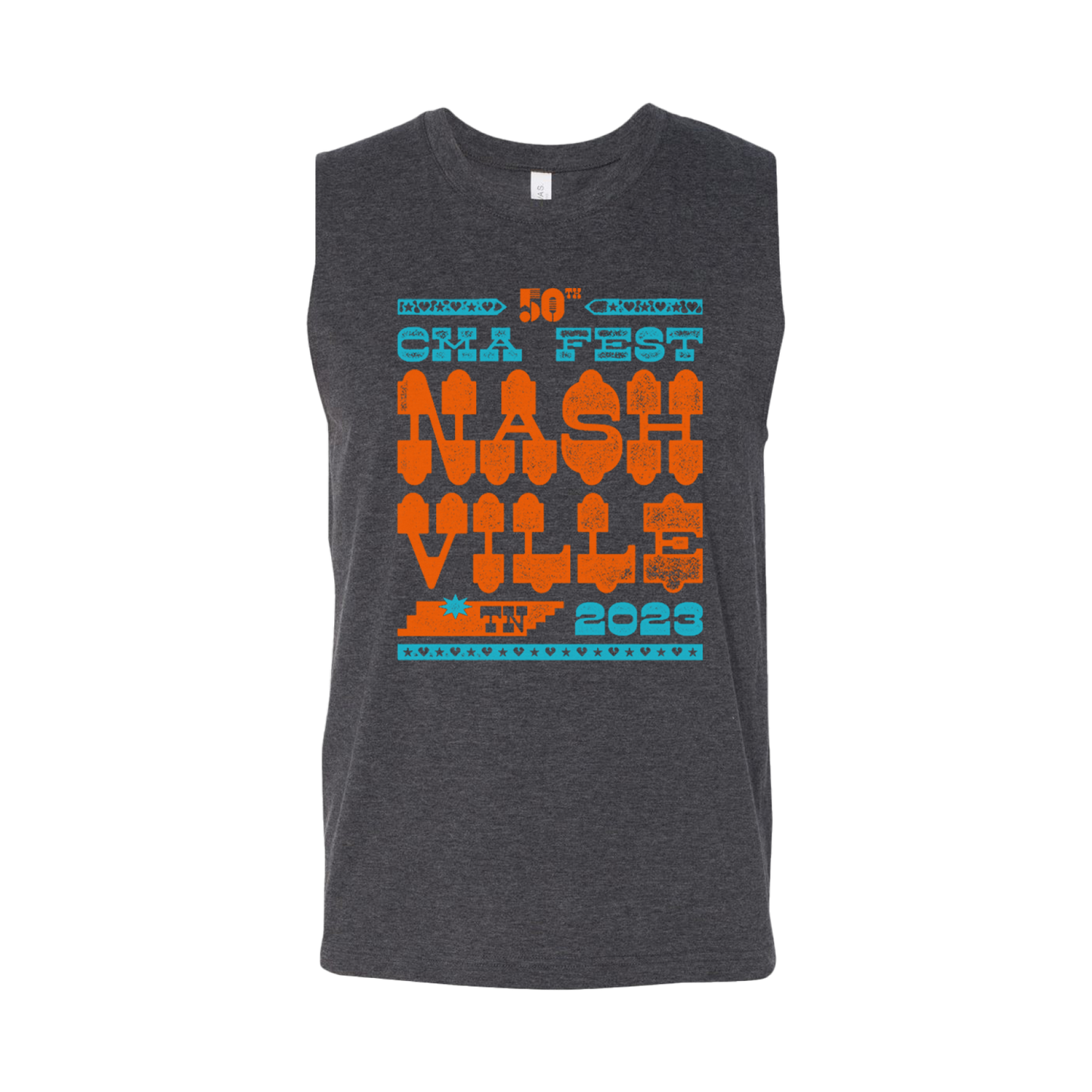 Official CMA Fest Merchandise. Poster design printed on a grey unisex muscle tank.
