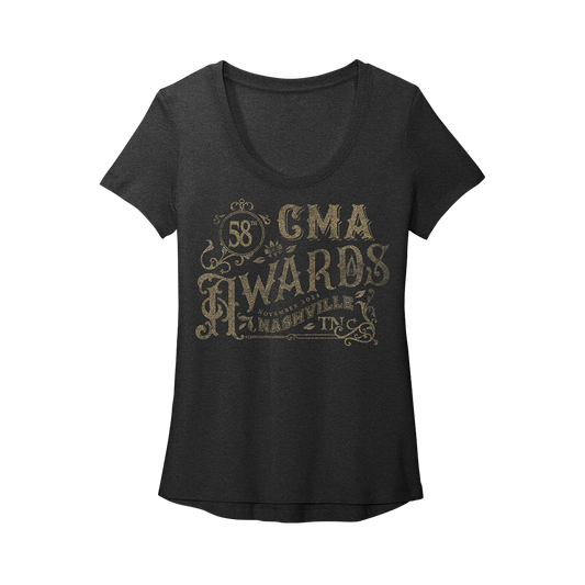 58th CMA Awards Women's Swirly Crest Flowy T-Shirt