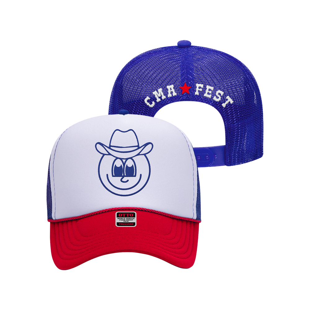 CMA Fest Smiley Face Cowboy Trucker Hat