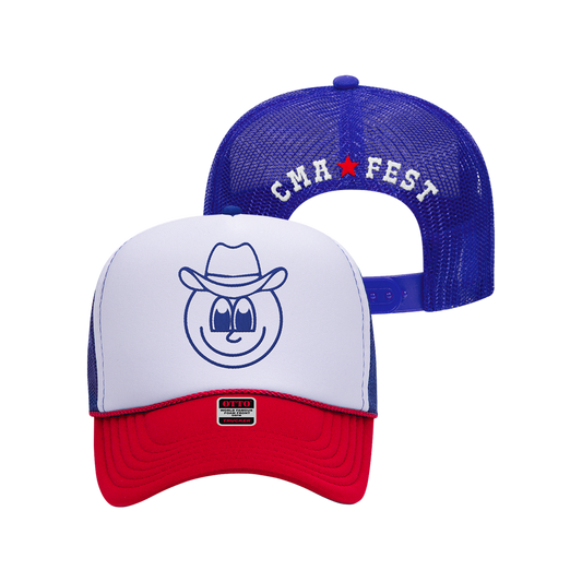 CMA Fest Smiley Face Cowboy Trucker Hat