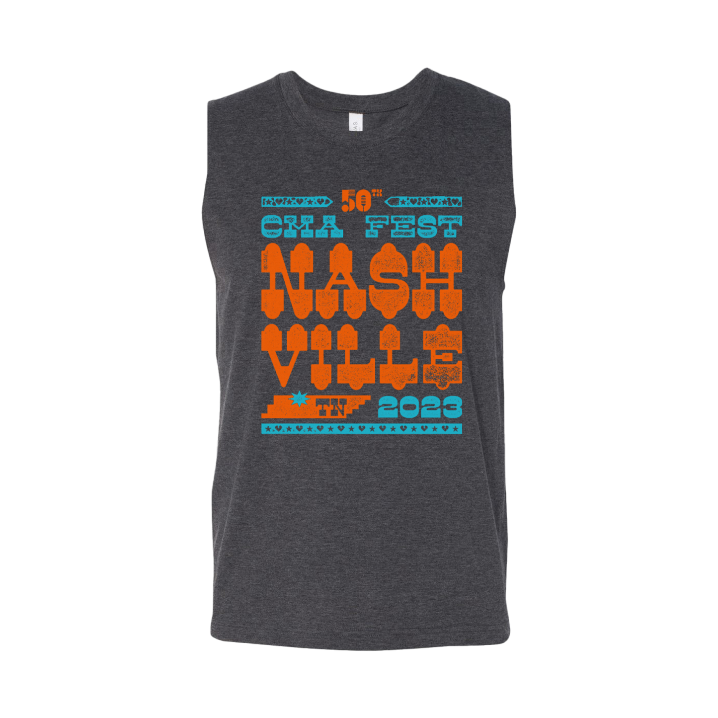 Official CMA Fest Merchandise. Poster design printed on a grey unisex muscle tank. 