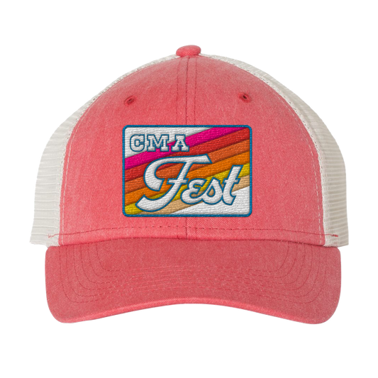 Official CMA Fest Merchandise. Red hat with retro design patch