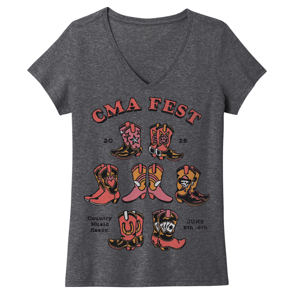 CMA Fest 2025 Boots Ladies V Neck T-Shirt