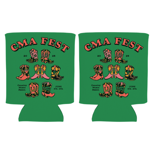 CMA Fest 2025 Boots Green Koozie